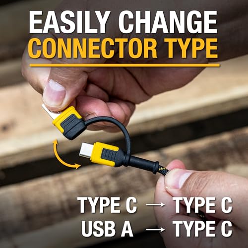 DEWALT Heavy Duty 72W 5 Port USB Car Charger Multiport w/ 6FT Cable