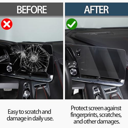 GPS Screen Protector Foils Compatible with Chevrolet Corvette C8 2020-2025, Navigation Screen Protector, Center Touch Display Anti Scratch Tempered Glass Protective Film