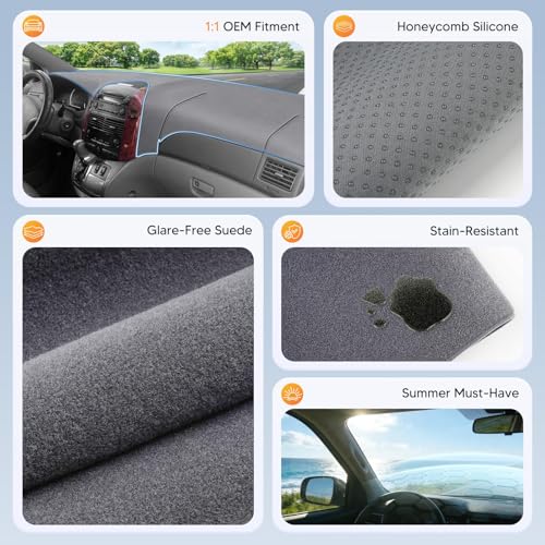 CARTIST Gray Dash Cover for 2004-2010 Toyota Sienna Dashboard Cover Mat - color: 1)04-10 Sienna(Gray)