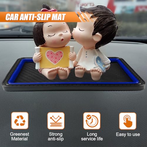 YoRise Car Dashboard Anti-Slip Mat, 7.83" x 4.64" Car Dashboard Mat, Cell Phone Holder Accessories, Non-Slip Adhesive Pad, Dash Sticky Gripping Pad for GPS, Keys, Sunglasses (Blue) - color: Blue