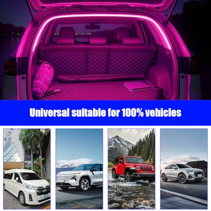 6.56 FT Flexible Silicone LED Trunk Light Strip, Purple - color: Purple