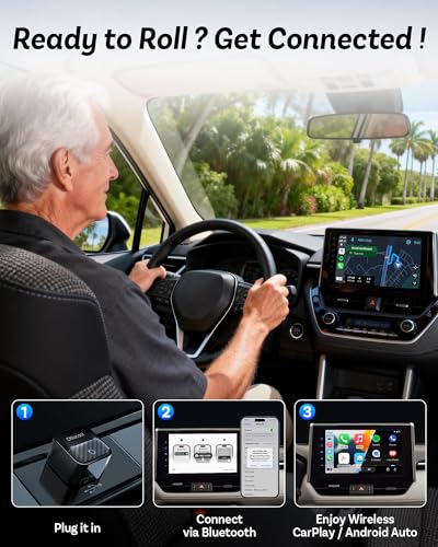 Ottocast Mini Core Latest Version, 2 in 1 Wireless CarPlay Adapter & Android Auto Adapter, Plug & Play One-Button Device Switching WiFi 6 & Bluetooth 5.4 Auto-Connect Dongle for OEM Wired Cars 2016+
