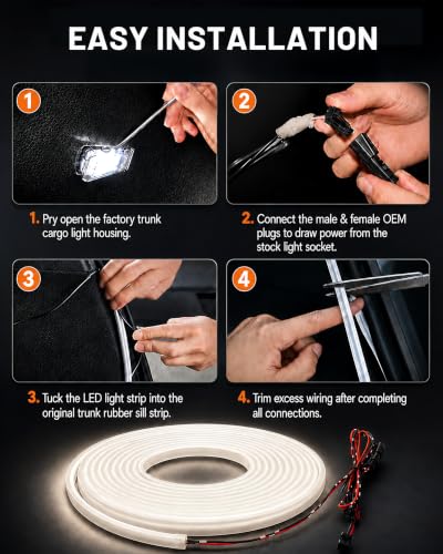 Trunk LED Light Strip for Toyota RAV4 2022-2025, Warm White Cargo Light - color: 2022-2025 RAV4(Warm White)