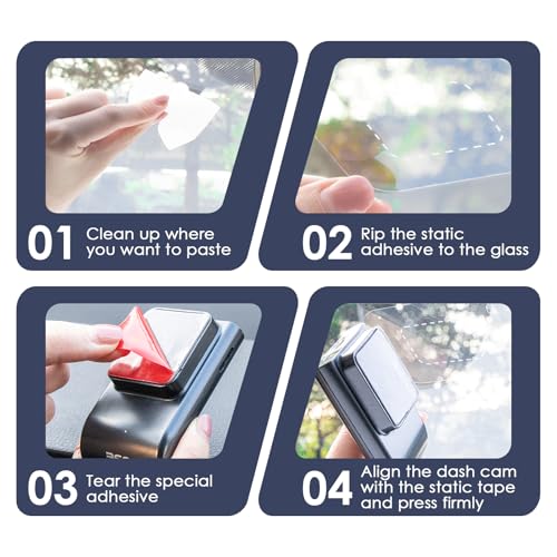 Dashcam Windshield Sticker, Sturdy CAR HUD Screen Sticker Film Easily Prevent Scratching & Falling, Durable and Reusable Windshield Applicator for On Dash Cam (8)