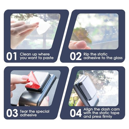 Dashcam Windshield Sticker, Sturdy CAR HUD Screen Sticker Film Easily Prevent Scratching & Falling, Durable and Reusable Windshield Applicator for On Dash Cam (8)
