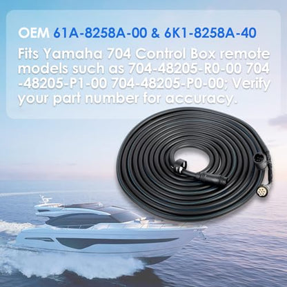 Main Wiring Harness 26ft/8m for Yamaha Outboard Motor 704 Remote Control, 10pin Fits OEM 61A-8258A-00 6K1-8258A-40 - size: 26ft/8m for 704