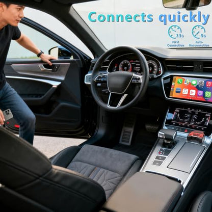Wireless CarPlay Adapter for iPhone - for Daily Commute & Road Trip, No App Needed, Plug & Play Convert Wired to Wireless, Ultra-Compact 4x4 SUV Design with Low Latency -Red - color: Red