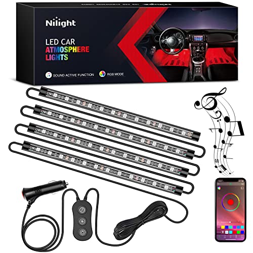 Nilight RGB LED Car Interior Stripe Light with APP Control Multicolor Music Sync Mode Waterproof Car Under-Glow Lighting Lamp Kits Universal Cars Truck ATV UTV - color: APP RGB Lights
