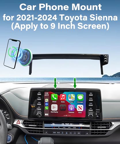 Car Phone Mount for Toyota Sienna 2021-2024 9" Screen Accessories - size: fit for 2021-2024 Toyota Sienna(9 Inch Screen)