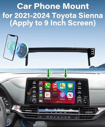 Car Phone Mount for Toyota Sienna 2021-2024 9" Screen Accessories - size: fit for 2021-2024 Toyota Sienna(9 Inch Screen)