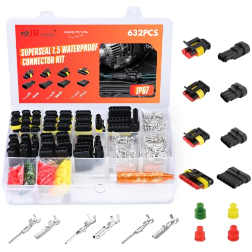 JRready Waterproof Wire Connector Kit Superseal 1.5 Series 2 3 4 6Pin Connectors with Pin Removal Tool ACTCRH3A01 - color: 2/3/4/6 Pin Connector Kit