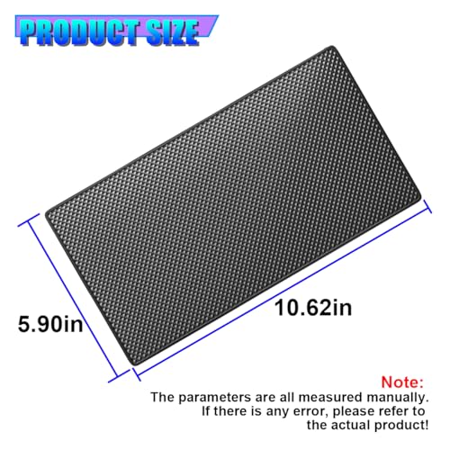 Car Dashboard Anti-Slip Mat, 10.6"×5.9" Car Dash Sticky Strong Gripping Pad, Multifunctional Auto Interior Organization Accessories for Cell Phones, Keys, Coins (Grid) - size: Grid