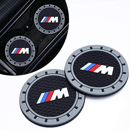 for BMW M Car Cup Holder Coaster, Auto Cup Holder Insert Coaster Compatible with BMW M M2 M4 M5 M6 M8 X1 X2 X3 X5 X6 M135i M240i Z4 328i X7, 2PCS - color: baoMma