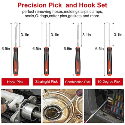Trim Removal Tool Kit 330Pcs Car Removal Tool Kit Pry Tool Set Auto Clip Pliers Panel Door Radio Dash Window Bumper Adhesive Cable Clips Retainer Clip Set Terminal Removal Tool Set Fastener Remover - color: Red