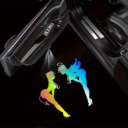 2PCS Prayer Gesture Cross Car Door Light Logo Projector LED Welcome Lamp - color: Cross