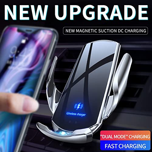 Wireless Car Charger Automotive Electric Induction 15W Wireless Charger Car Vent Mount Bracket Fast Charging Auto-Clamping Car Phone Holder Mount Air Vent Phone Holder Black… - color: Black