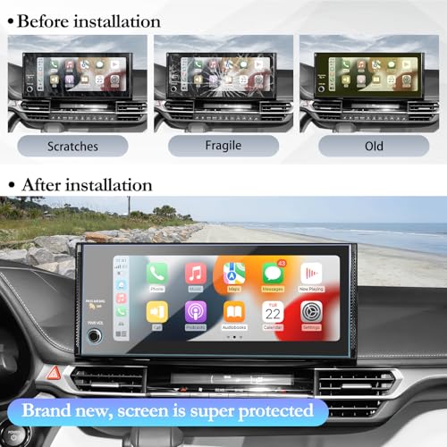 SKTU Upgrade for 2025 2026 Toyota Sienna Screen Protector 12.3 Inch for 2025+ Toyota Sienna (XLE/XSE/Woodland Edition/Limited/Platinum) 12.3-Inch Navigation Toyota Sienna 2025 2026 Accessories Tempered Glass [9H Hardness, Ultra HD, Anti-Glare&Scratch] - c