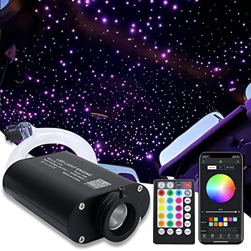 AMKI 16W Fiber Optic Lights,Starlight Headliner Light Kit APP/Remote Control Sound Activated Mode for Car&Home Decoration,Optical Fiber Cable Strands 0.75mm/0.03in 13.1ft/4m 550pcs - size: 550pcs*0.03in*13.1ft