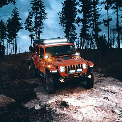 Nilight 2PC 4Inch Triple Row Led Light Pods 60W Flood Spot Combo 6000LM 2Pcs 6.5 Inch 120W Triple Row Light Bar Flood Spot Combo 12000LM Driving Boat Off Road Trucks Lights (ZH042) - color: 4.3Inch Pods+ 6.5 Inch Pods White