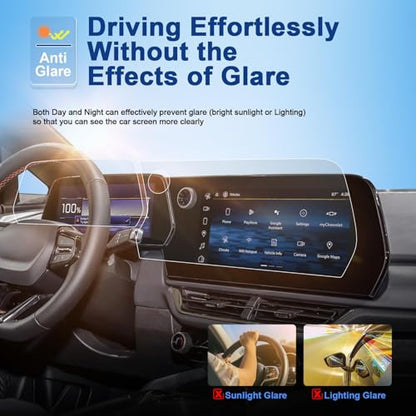 (2-pack) Anti-Glare Matte 2025-2027 Equinox Screen Protector, for Chevy Equinox (11.3In Navi+11In Dash) (LT/RS/ACTIV), 9H Tempered Glass 2025 2026 Chevy Equinox Accessories HD&Anti-Fingerprint - color: Matte (11.3In+11In) 2025+