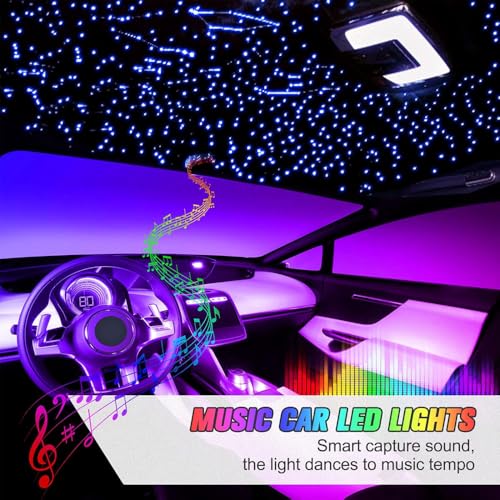 Twinkle Starlight Headliner Light,32W 1000pcs 13.1ft LED Star Ceiling Fiber Optic Light Kit APP/Remote Control for Car/Home/Party - size: 1000pcs*0.029in*13.1ft