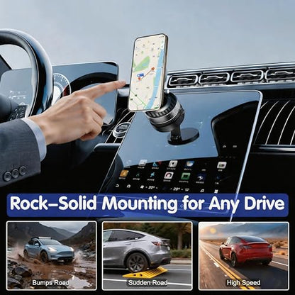 Magnetic Phone Holder for Car Wireless Charging, 15W Fast Wireless Car Charger with Vacuum Suction, 360° Adjustable Magnetic Mount for Dashboard & Windshield, Hands-Free for MagSafe iPhone & Android - size: for Magnetic General PM
