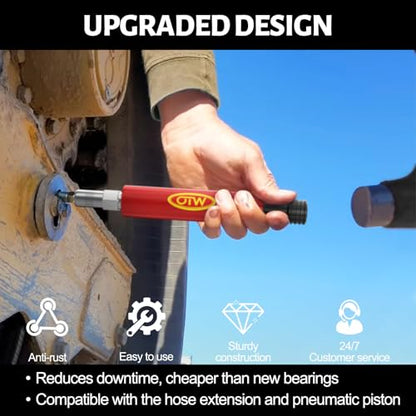 Grease Fitting Cleaning Tool, Cleans and Flushes Out Old Dried Grease from Fittings, Pins, Shafts, Bushings, and Joints. Uses Penetrating Fluid and Hydraulic Pressure, Red - color: Red