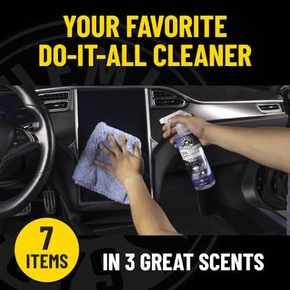 Chemical Guys, Total Interior Cleaner Variety Kit, New Car & Black Cherry - size: 48 Fl Oz (Pack of 1), style: 3-Pack + Towel