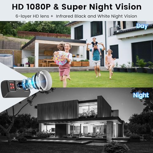 15-Min Install 5-Inch Wireless Backup Camera for Car：1080P HD No Drill Plug-Play 2-Split Monitor, Need Wiring Stable Signal Waterproof IR Night Vision Rear View Camera for SUV, Pickup, Van, Camper