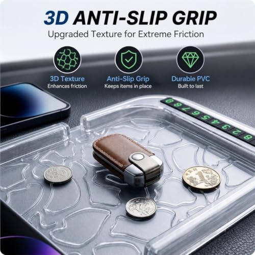All-in-1 Dashboard Phone Holder, with, Parking Number Plate, PVC - color: Luminous
