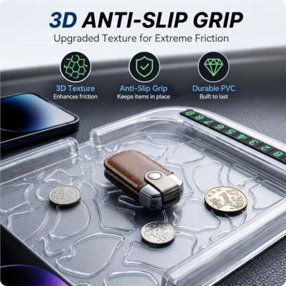 All-in-1 Dashboard Phone Holder, with, Parking Number Plate, PVC - color: Luminous