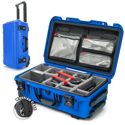 Nanuk 935 Pro Photo Kit – Waterproof Travel Camera Hard Case with Padded Dividers and Wheels, 22” x 14” x 9” - Dustproof and Impact Resistant, Airline Carry-On Approved – Blue - color: Blue - Pro Photo Kit