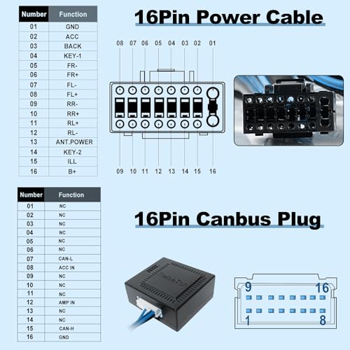 Car Head Unit Wire Hareness for Toyọta Caṃry Corọlla RAV4̣ 4Ruṇner Tacọma, Fit Toyọta Car Stereo Radio Power Cable USB CANBUS Decoder Adapter Support J-B-L Amplifier SWC