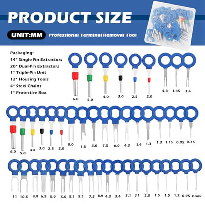 2026 Upgrade 47PCS Automotive Electrical Connector Removal Tool,Professional Depinning Tool Kit Automotive,Universal Automotives Terminal Removal Tools Kit as Car Gadgets/Household