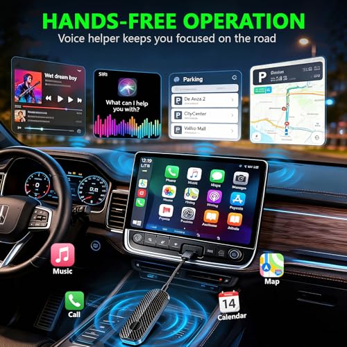 Wireless CarPlay Auto Adapter for Factory Wired Cars (2015-2026), Plug & Play CarPlay Dongle Converts Wired to Wireless, Fast Auto Reconnect, Dual Band 5GHz, USB A & USB C Compatible