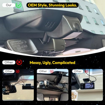 4K Dash Cam fit for Chevy Silverado 1500 2022-2026 2500 HD/3500 HD 2024-2026,WT RST LTZ Custom Trail Boss High Country ZR2(Model C),OEM Dash Camera,2160P Video HDR,5.8G WiFi&APP,GPS