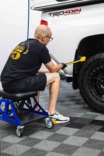 Detail Factory - Fender Well Brush - Ergonomic ProGrip Handle, Stiff Synthetic Bristles, Ergonomic Design, Clean Your Wheel Wells with Ease - Black Ice - color: Black Ice
