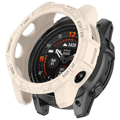 Case Compatible with Garmin epix Pro (Gen 2) 47mm,TPU Screen Cover Anti-Scratch Bumper Frame Replacement Protective Case for Epix Pro 47mm (Apricot) - color: Apricot
