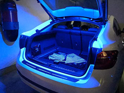 iJDMTOY 12-Inch 18-SMD from Blue to White Color Changing LED Strip Light Compatible with Car Trunk Cargo Area or Interior Ambient Illumination - style: Blue/White