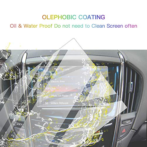 Screen Protector Foils for 2013-2019 Cadillac ATS SRX CUE infotainment interface 8In Navigation Display Tempered Glass 9H Hardness Anti Glare HD Clear LCD GPS Touch Screen Protective Film - color: 2013-2019 ATS SRX 8In