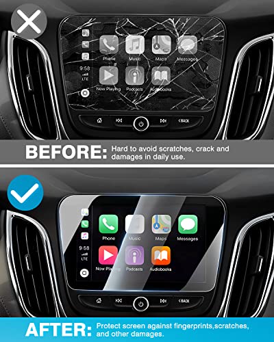 Karltys Upgrade 2 Pack 2018-2024 Chevy Equinox Screen Protector 8-Inch [No Glare & Fingerprint] for 2016-2024 Malibu /2016-2019 Chevy Volt Touchscreen HD Tempered Glass Chevrolet Equinox Accessories - size: 2018-2024 Chevy Equinox/2016-2024 Malibu 8-Inch