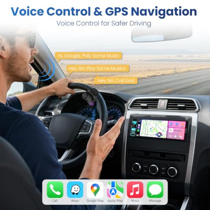 6.5" Single Din Radio Car Stereo with Apple CarPlay & Android Auto