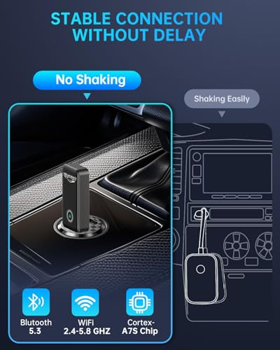 TiMOVO Wireless CarPlay Adapter, Automatic Connection, Smooth & Stable