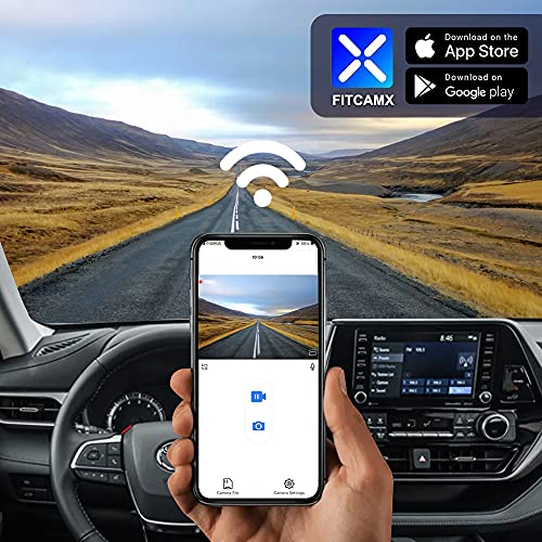 Fitcamx 4K Dash Cam Suitable for Toyota Highlander 2020-2026 & Highlander Hybrid (Gen4/UX70), OEM Factory Look, UHD 2160P Video, Built-in WiFi & APP, Loop Recording, G-Sensor, Plug & Play, 64GB Card - style: Front 4K Only