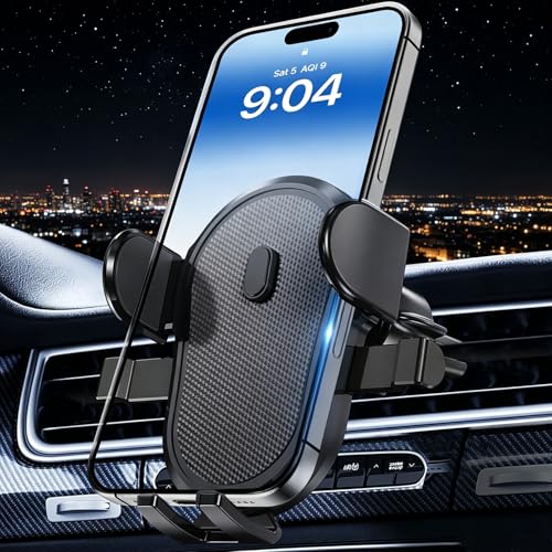 Universal Car Vent Phone Mount, Hands-Free Air Vent Holder for iPhone and Other Smartphones, Upgraded Clip (Slate Black) - color: Slate Black