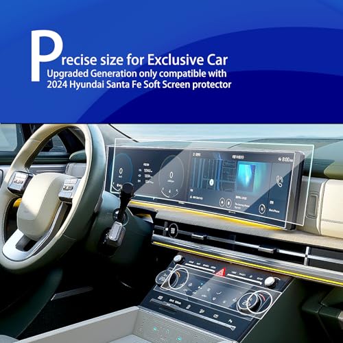 6pcs 2026 2025 Hyundai Santa Fe Screen Protector 【1pcs Design】 & AC Climate Film for 2025 2024 Hyundai Santa Fe SE SEL XRT Limited Calligraphy Hybrid Dual 12.3Inch Plastic Screen Protector Touchscreen - size: santa fe 12.3inch-Soft Protector