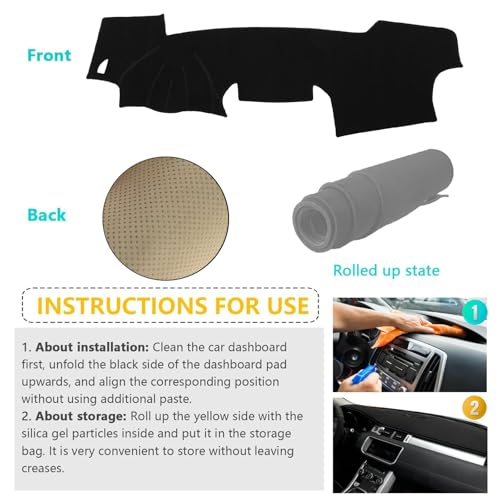 Dashboard Cover Suitable for Toyota RAV4 2006 2007 2008 2009 2010 2011 2012 Car Dashboard Cover Sun Visor Mat Non-Slip Polyester Dashboard Accessories (Black) - size: 2006-2012 For Toyota RAV4
