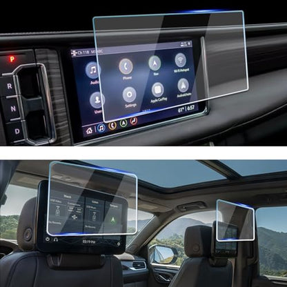 3 Pack Screen Protector For GMC Yukon Denali 2021-2024 Accessories - size: for Yukon Denali 10.2" screen + 12.6" rear