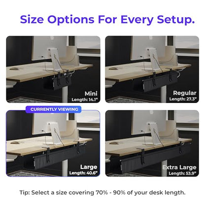 Ascrono Original Under Desk Cable Management Tray, Black, 40.6" - color: Black, size: Large (40.6 in)