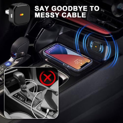 2 in 1 Wireless CarPlay and Android Auto Adapter, Easy Setup Plug and Play, 1-Click Multi-Device Switch, Fast Auto Reconnect, OTA Upgrade, USB‑C, for iOS 10+/Android 11+ & Factory Wired CarPlay Cars